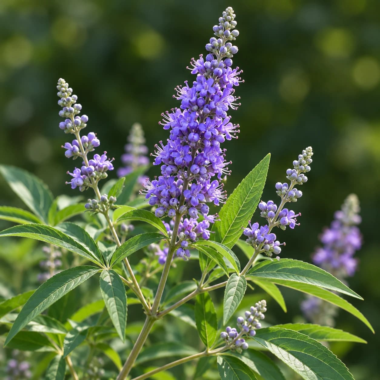 Chasteberry flowers and leaves