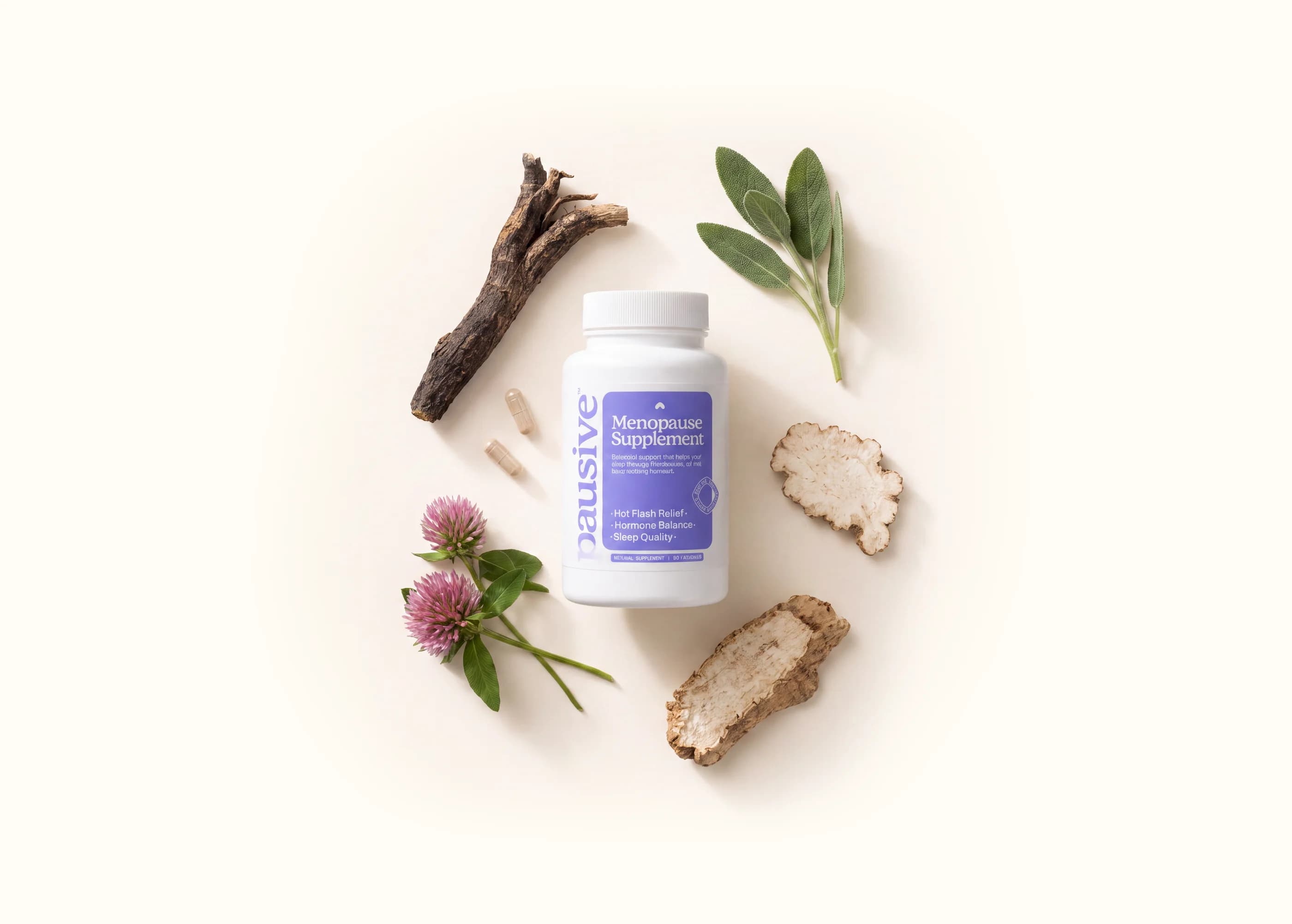 Botanical ingredients arranged in natural light.